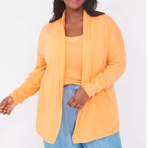 Lane Bryant Shawl Collar Cardigan Sweater in Tangerine. Size 22/24.